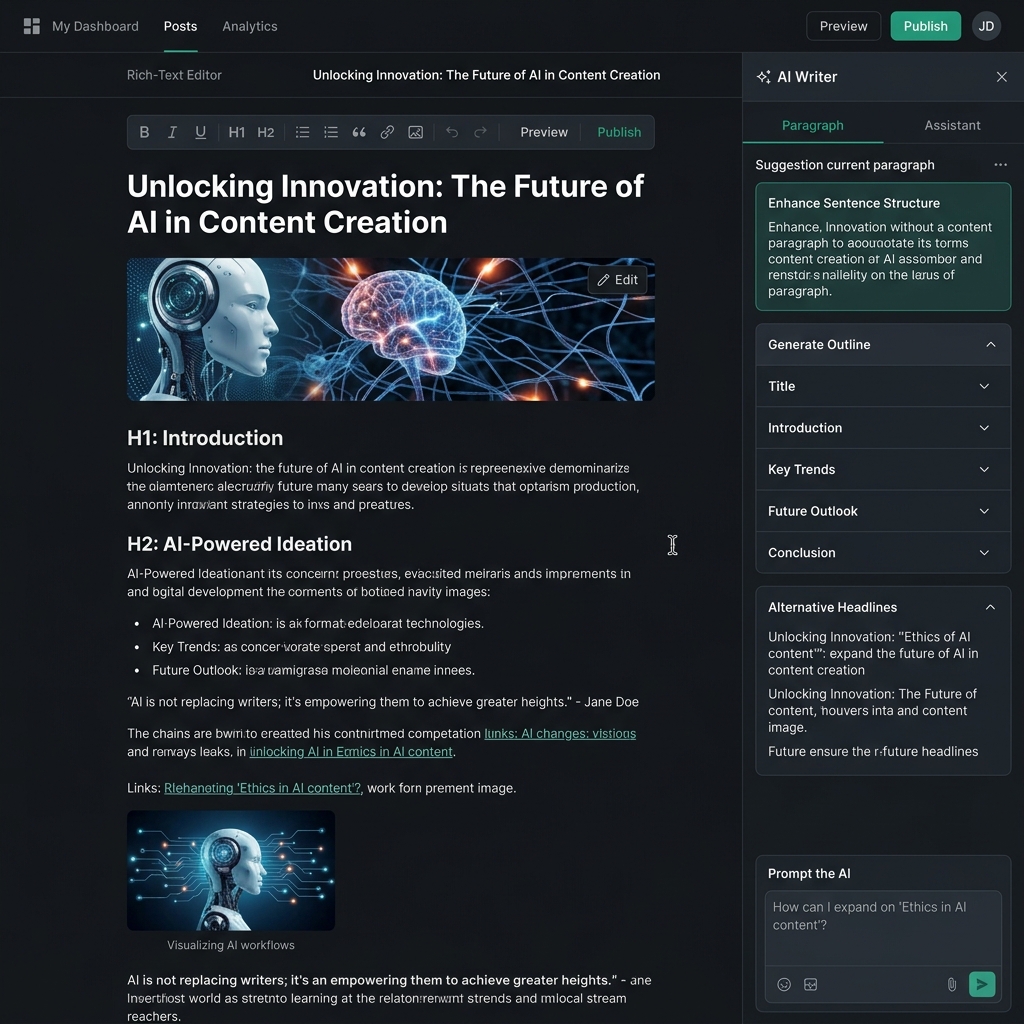 KI-Blog-Editor Dashboard Screenshot